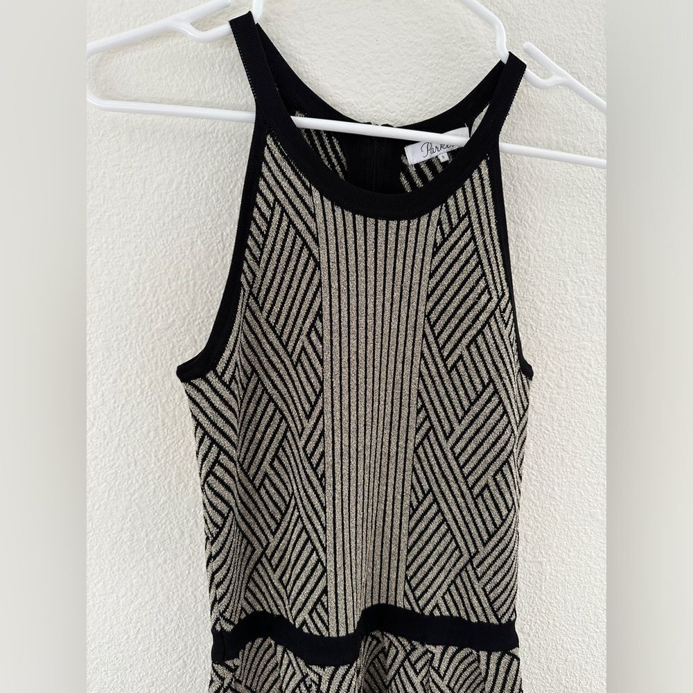 Parker Candice Metallic Fit & Flare Dress‎ - Glam Party Cocktail - S - Picture 4 of 9